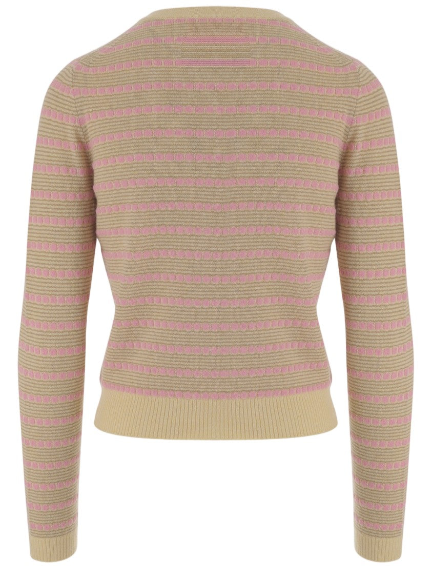 Guest In Residence All-Over Striped Cashmere Cardigan With Contrast Cuffs