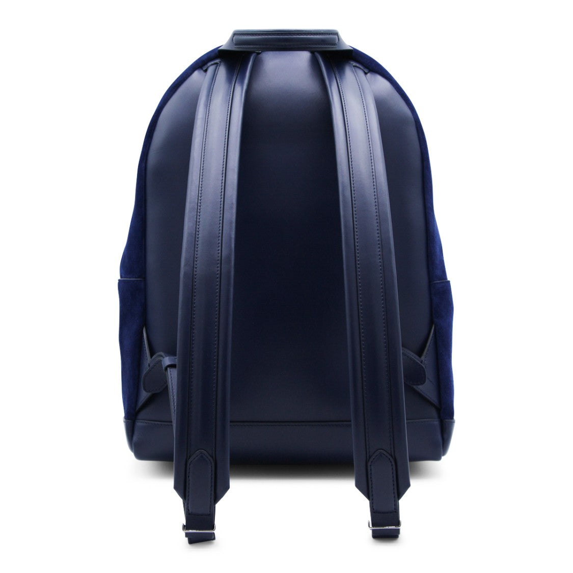 Tom Ford Navy Suede Backpack With Front Zip Pocket