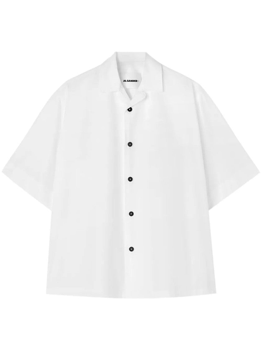 Jil Sander White Camp-Collar Short-Sleeve Cotton Shirt