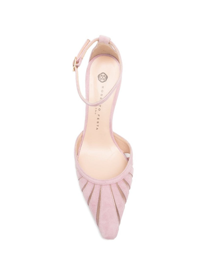 Roberto Festa Silk And Nylon Square Toe Heels