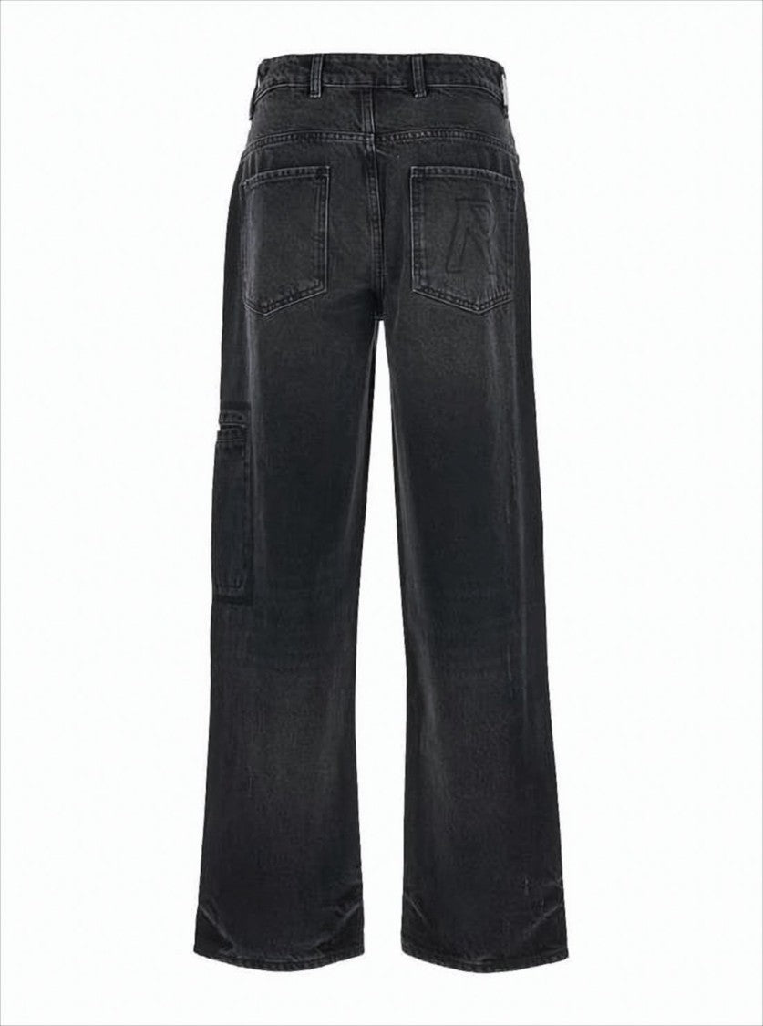 Represent Relaxed Wide-Leg Black Denim Pants