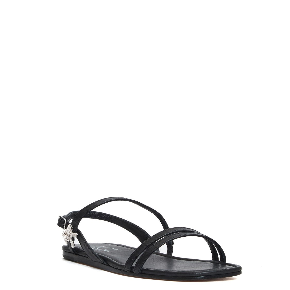 Agl Black Flat Sandals With Straps