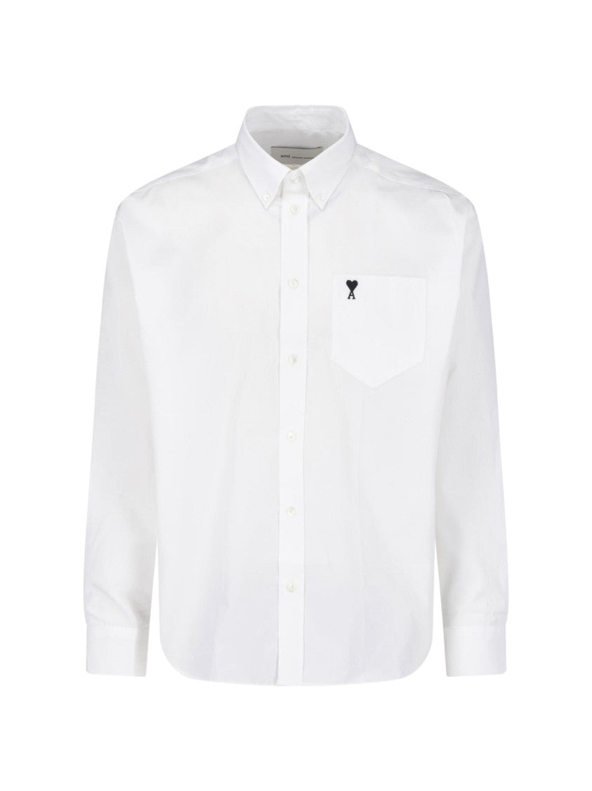 Ami Paris White Ami De Cœur Cotton Shirt