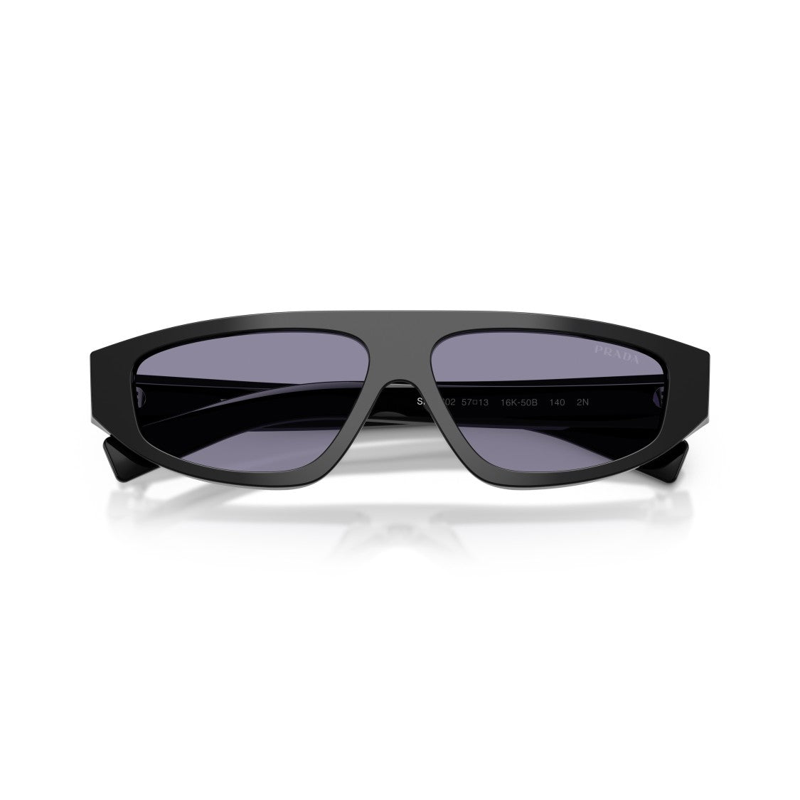 Prada 0Pr C02s Angular Black Acetate Sunglasses