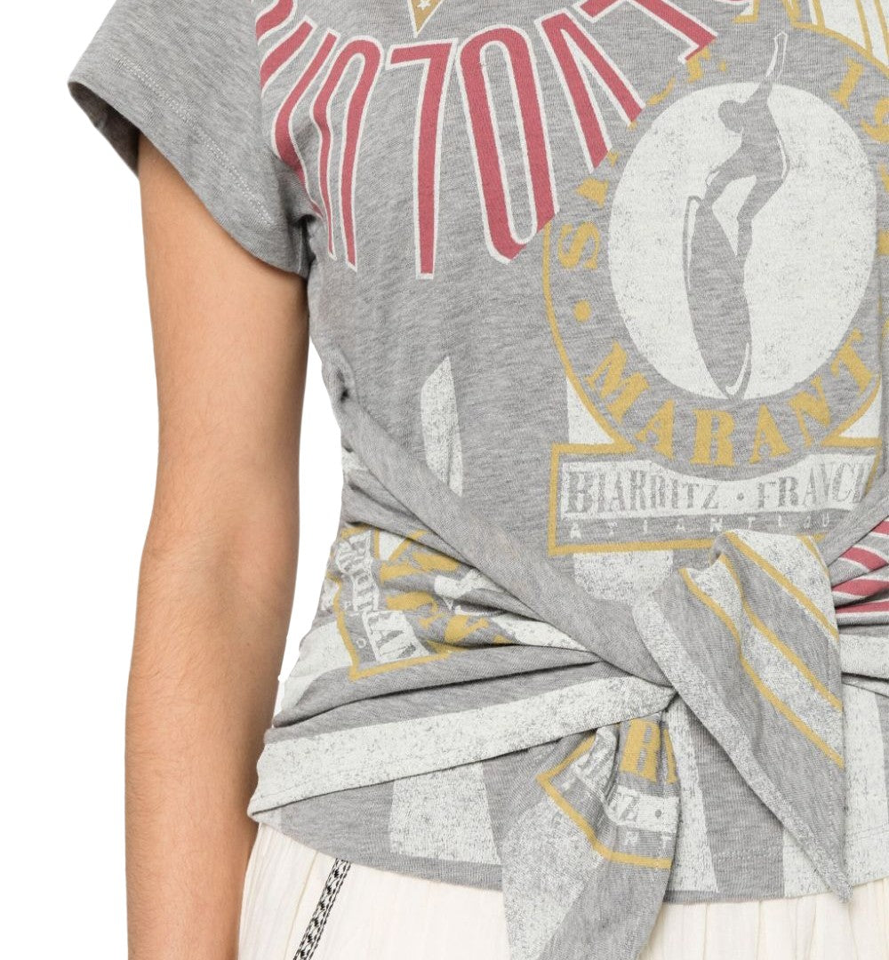 Isabel Marant Short-Sleeve T-Shirt With Front Knot Design