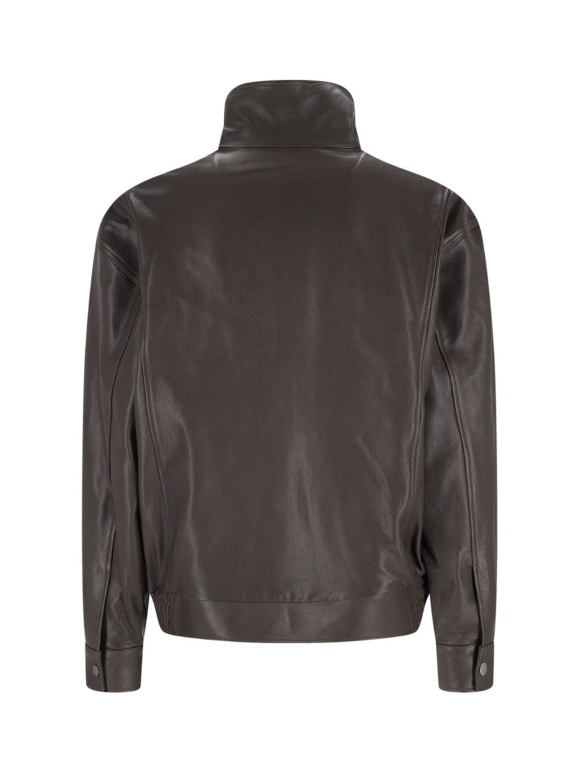 Calvin Klein Sheepskin Leather Jacket – Brown