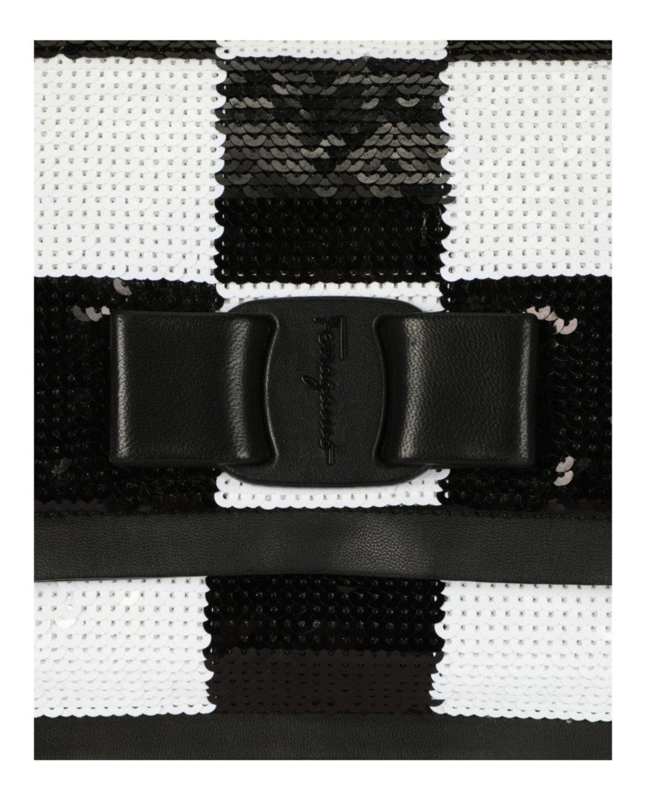 Ferragamo Checkered Sequin Shoulder Bag