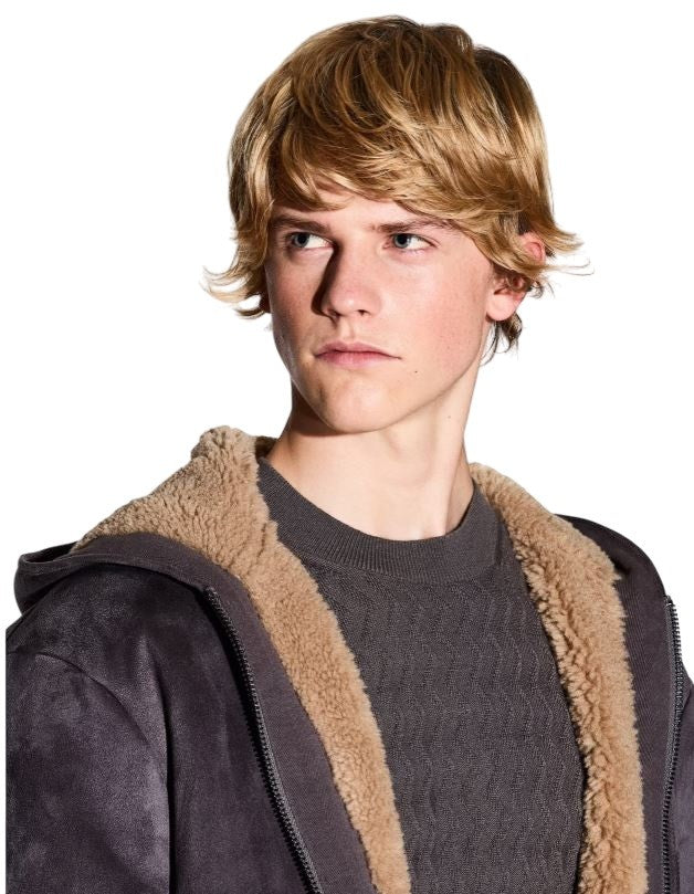 Armani Exchange Textured Knit Crewneck Sweater With Ribbed Details