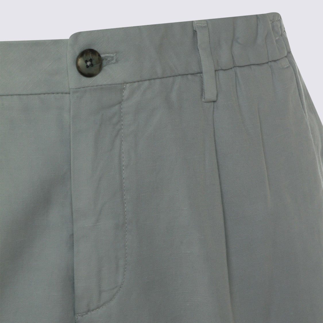 Gta Il Pantalone Tailored Grey Trousers With Button Closure And Cuffed Hem