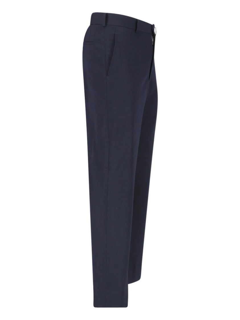 Comme Des Garçons Blue Tailored Straight-Leg Wool Trousers