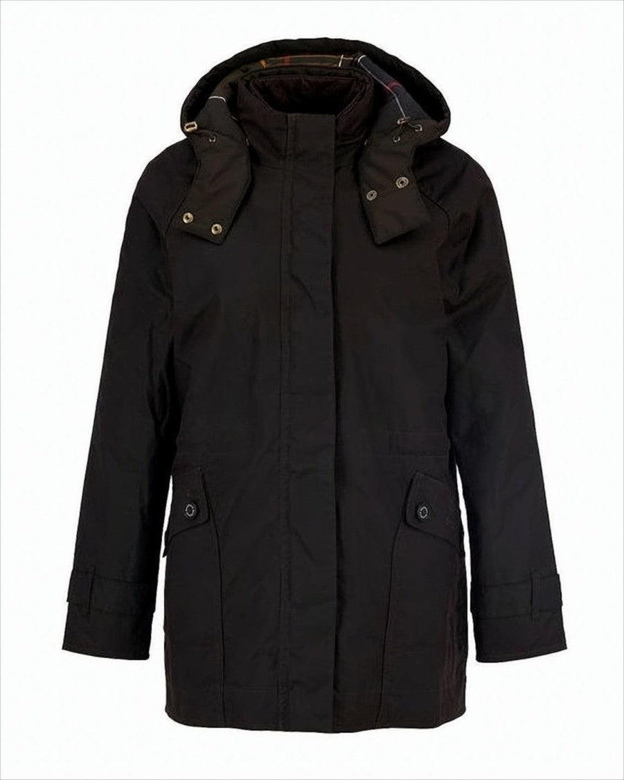 Barbour Mid-Length Waxed Jacket With Parka-Inspired Fishtail