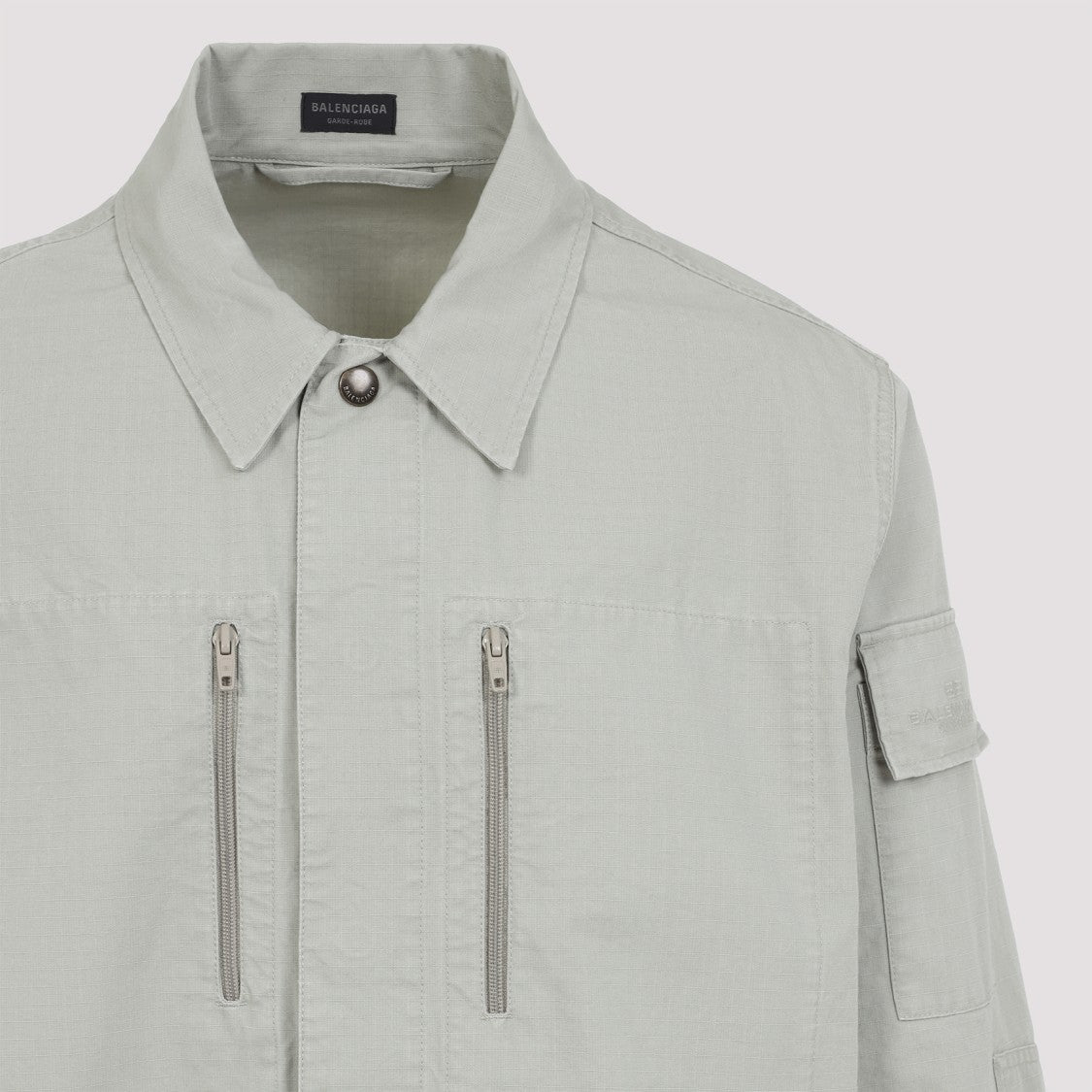 Balenciaga Relaxed Fit Cotton Shirt With Zippered Pockets