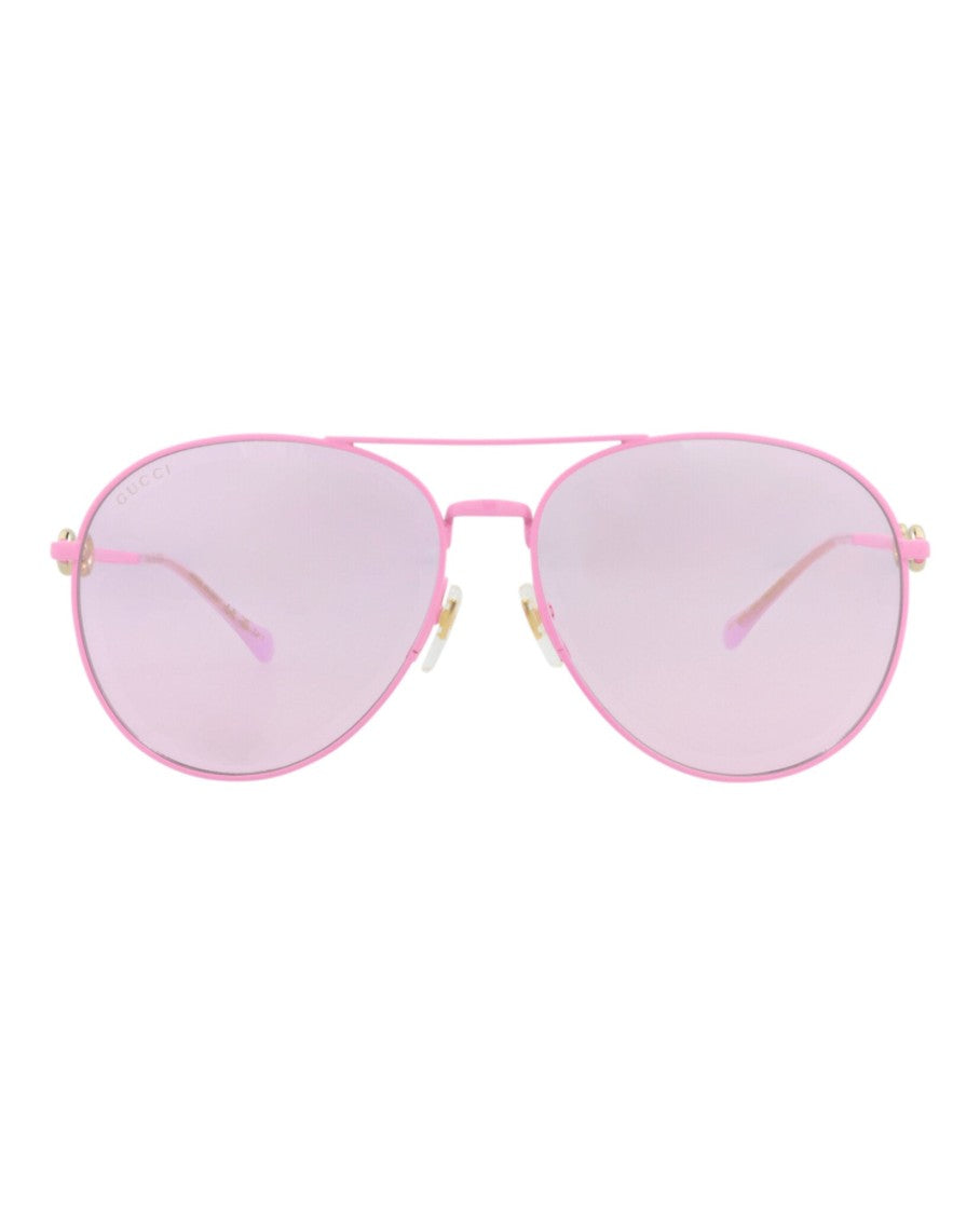 Gucci Aviator-Frame Metal Sunglasses