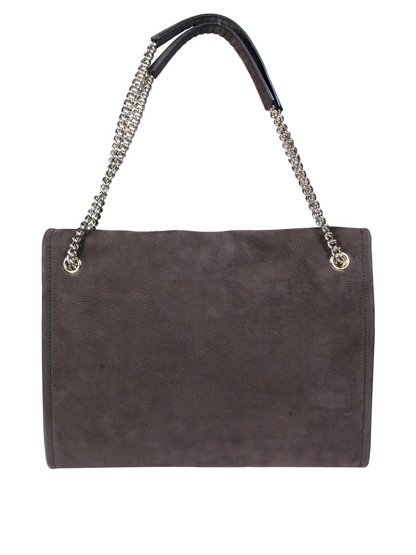 Orciani Midi Nubuck Leather Shoulder Bag