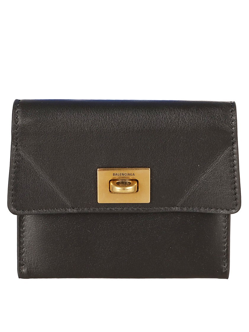 Balenciaga Smooth Leather Card Holder With Engraved Logo