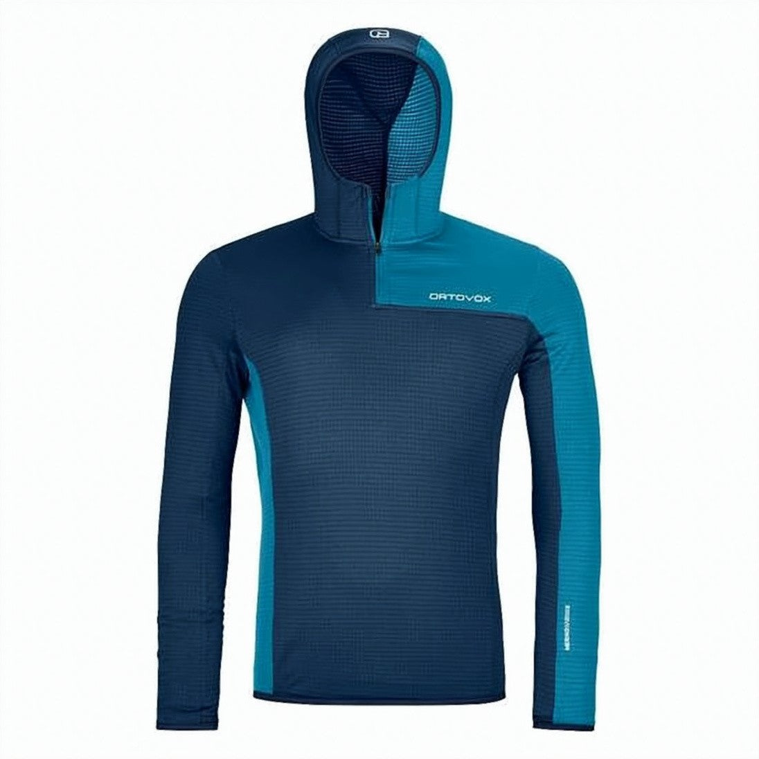 Ortovox Textured Fitted Hooded Top With Dual Blue Shades