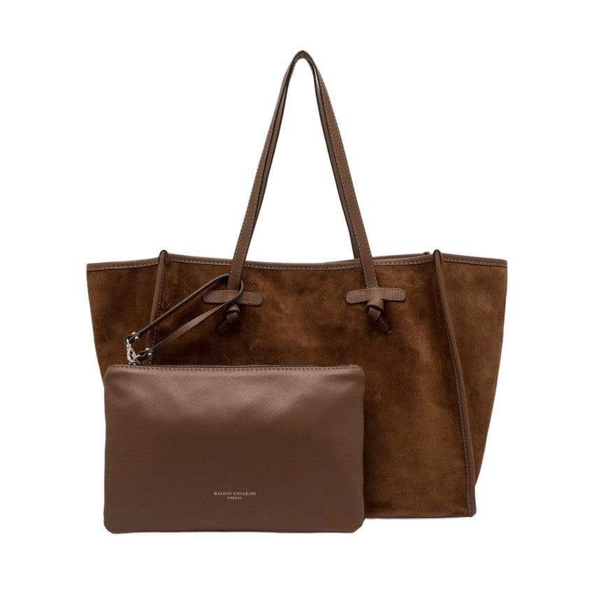 Marcella Suede Handbag With Leather Handles