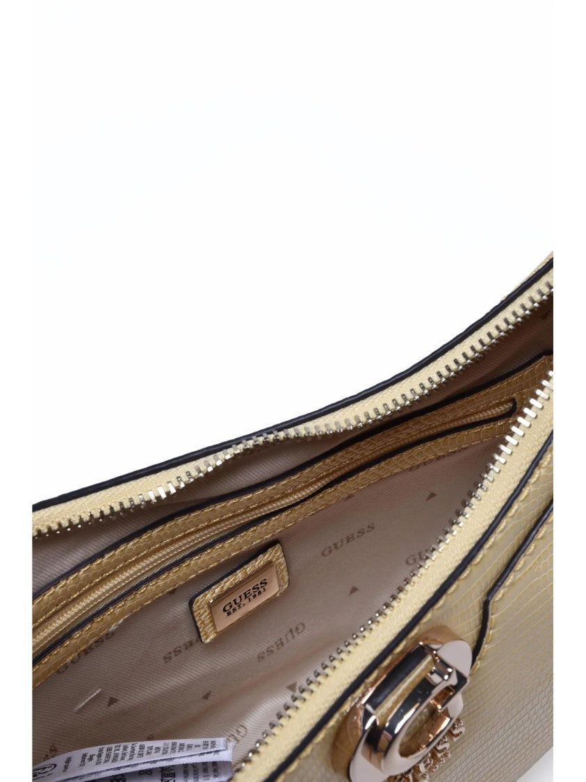 Guess Yellow Polyurethane Crescent Shoulder Bag