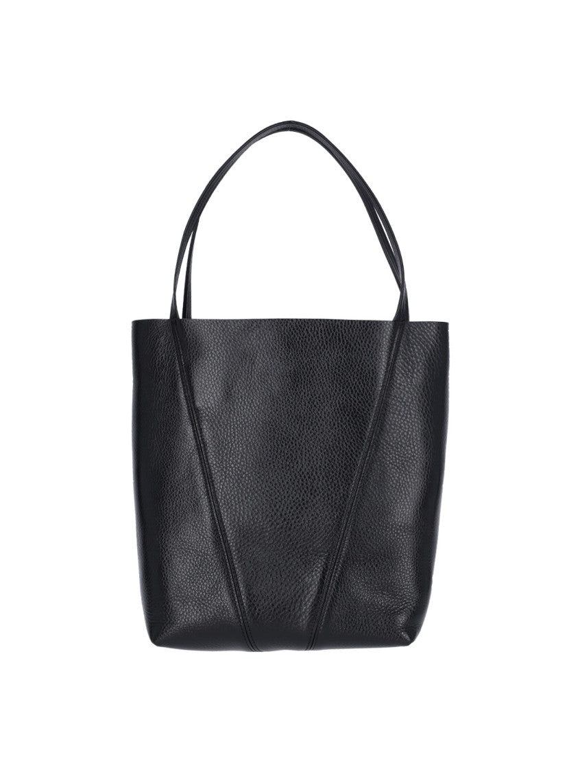 Chloé Black Spin Pebbled Leather Tote Bag