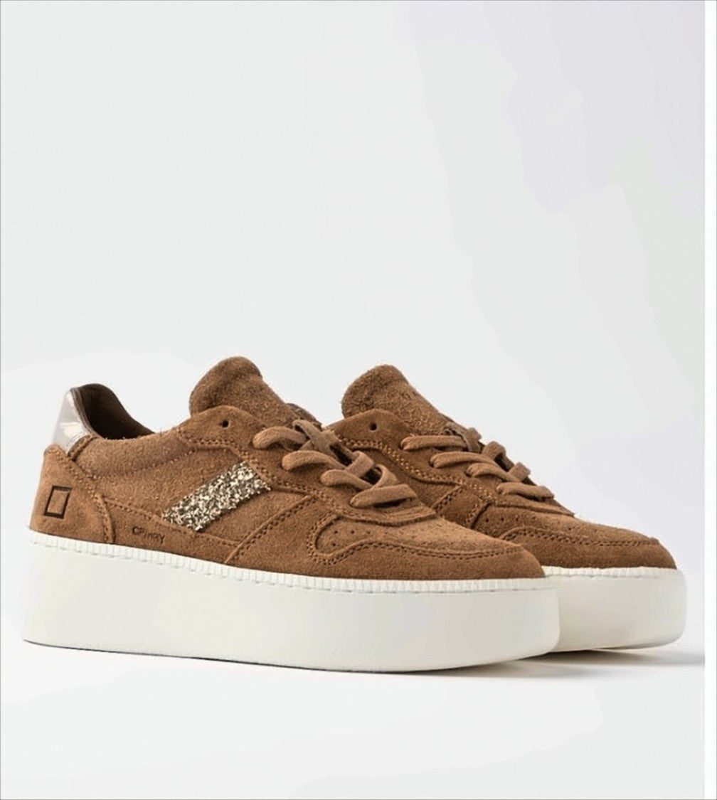 D.A.T.E Platform Sneakers With Furry Suede Tongue