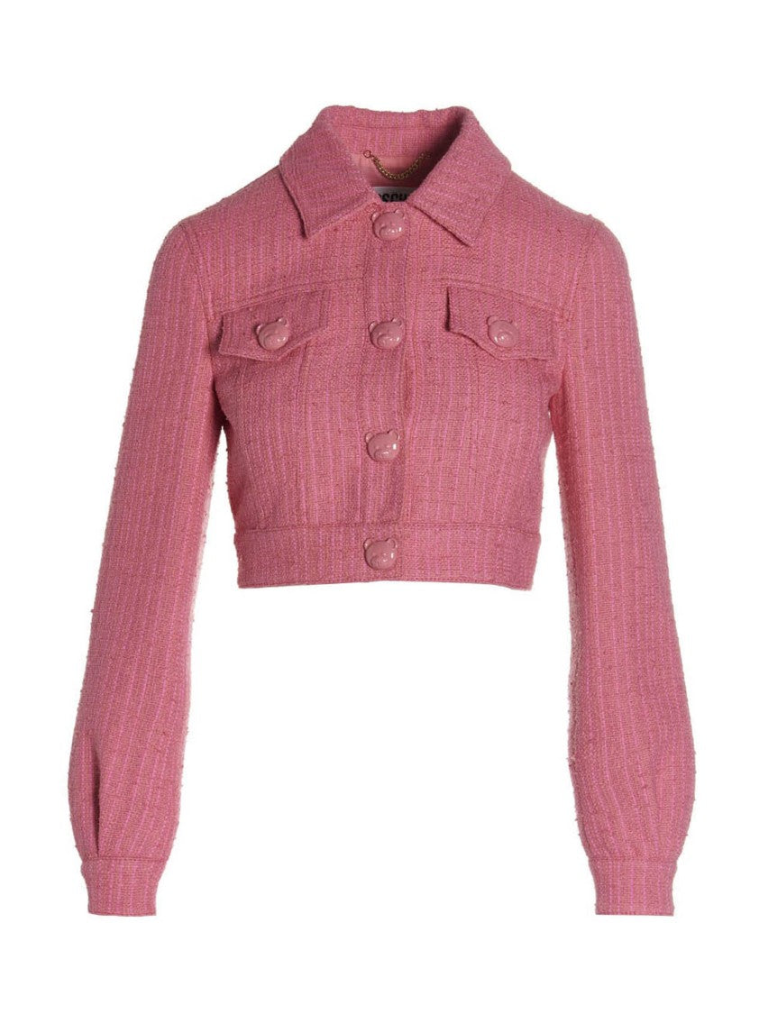 Moschino Textured Tweed Cropped Jacket