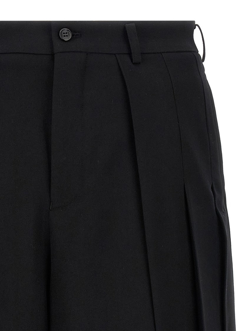 Comme Des Garçons Pleated Wide-Leg Bermuda Shorts