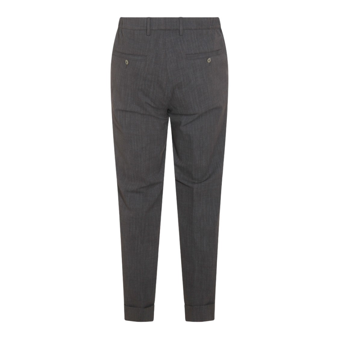 Gta Il Pantalone Tailored Grey Trousers With Herringbone Pattern