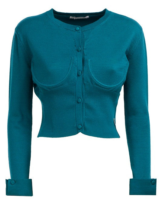 Mar De Margaritas Fitted Blue Cardigan