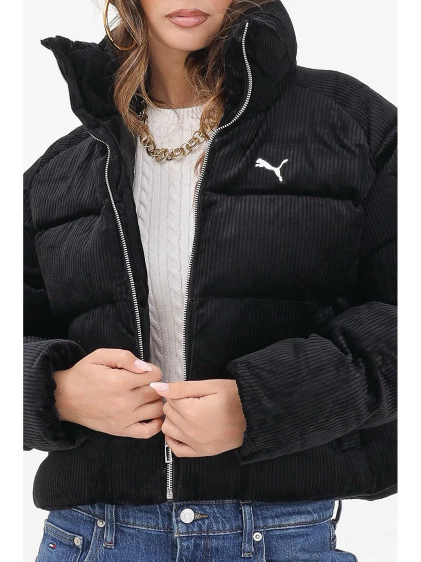Puma Black Polyester Velvet Down Jacket