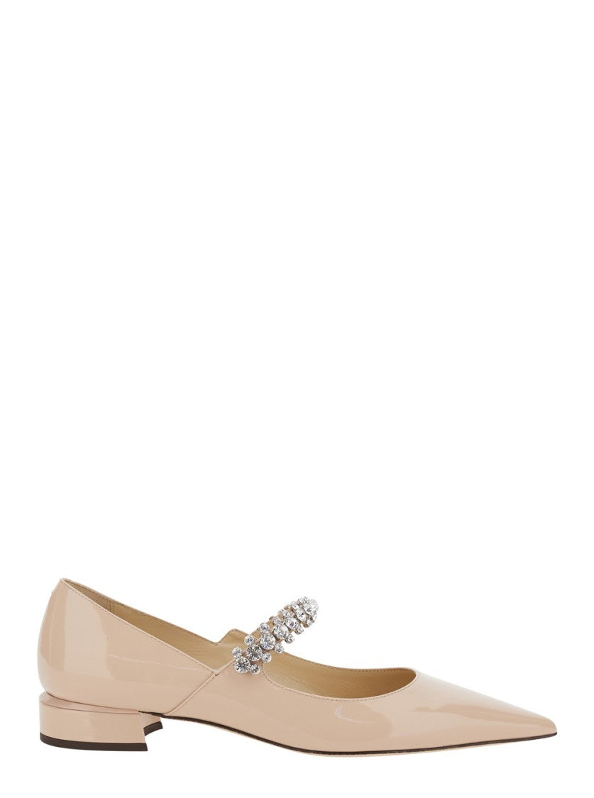 Jimmy Choo Pink Rhinestoned Ballet Shoes