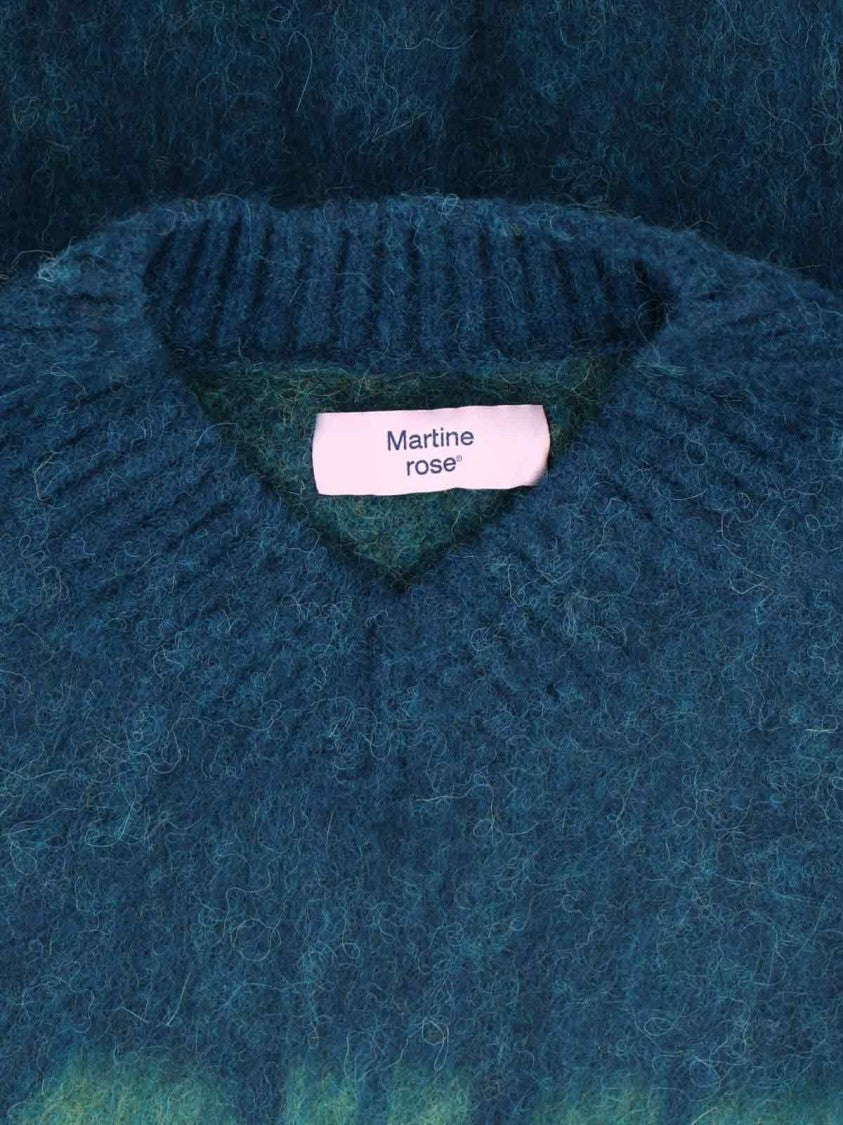 Martine Rose V-Neck Mohair Sweater With Ribbed Trims