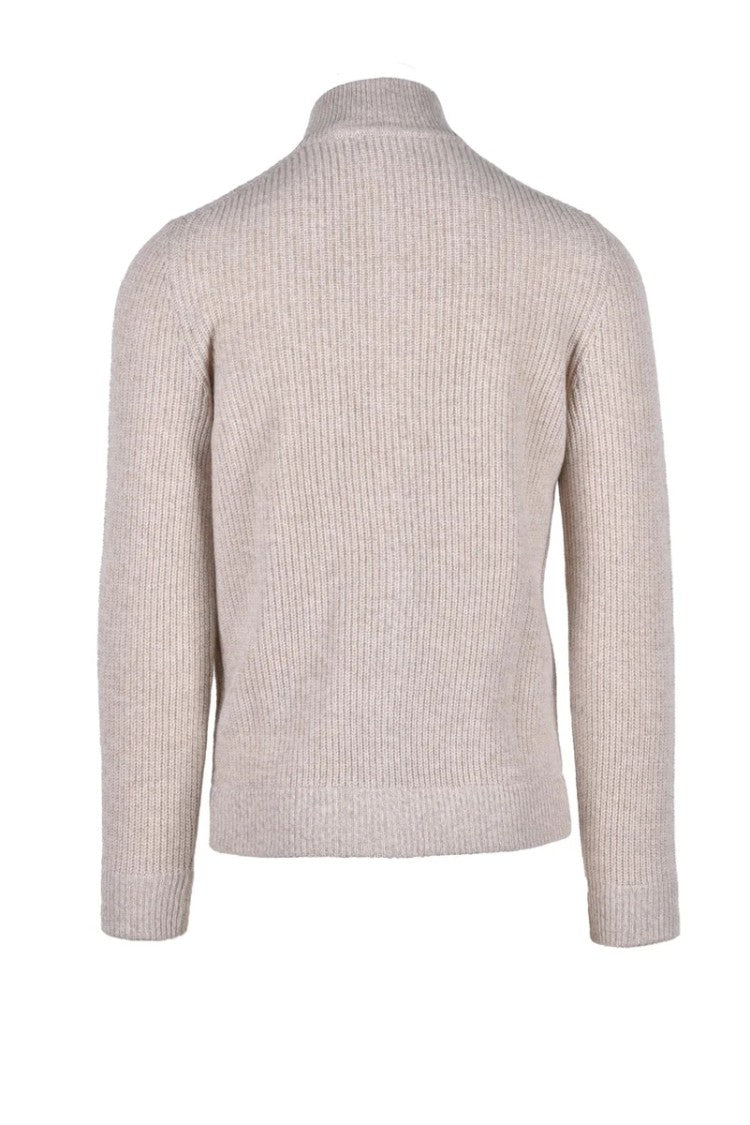 Fama Merino Wool And Cashmere Cardigan - Beige