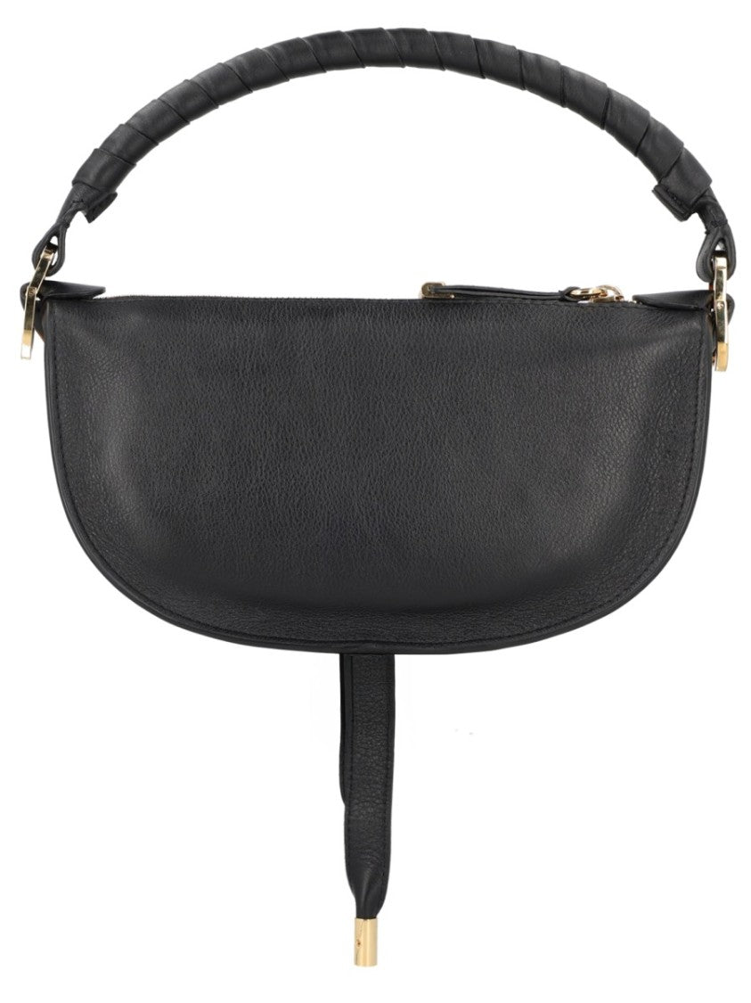 Chloé Crescent-Shaped Mini "Marcie" Bag With Gold-Tone Accents