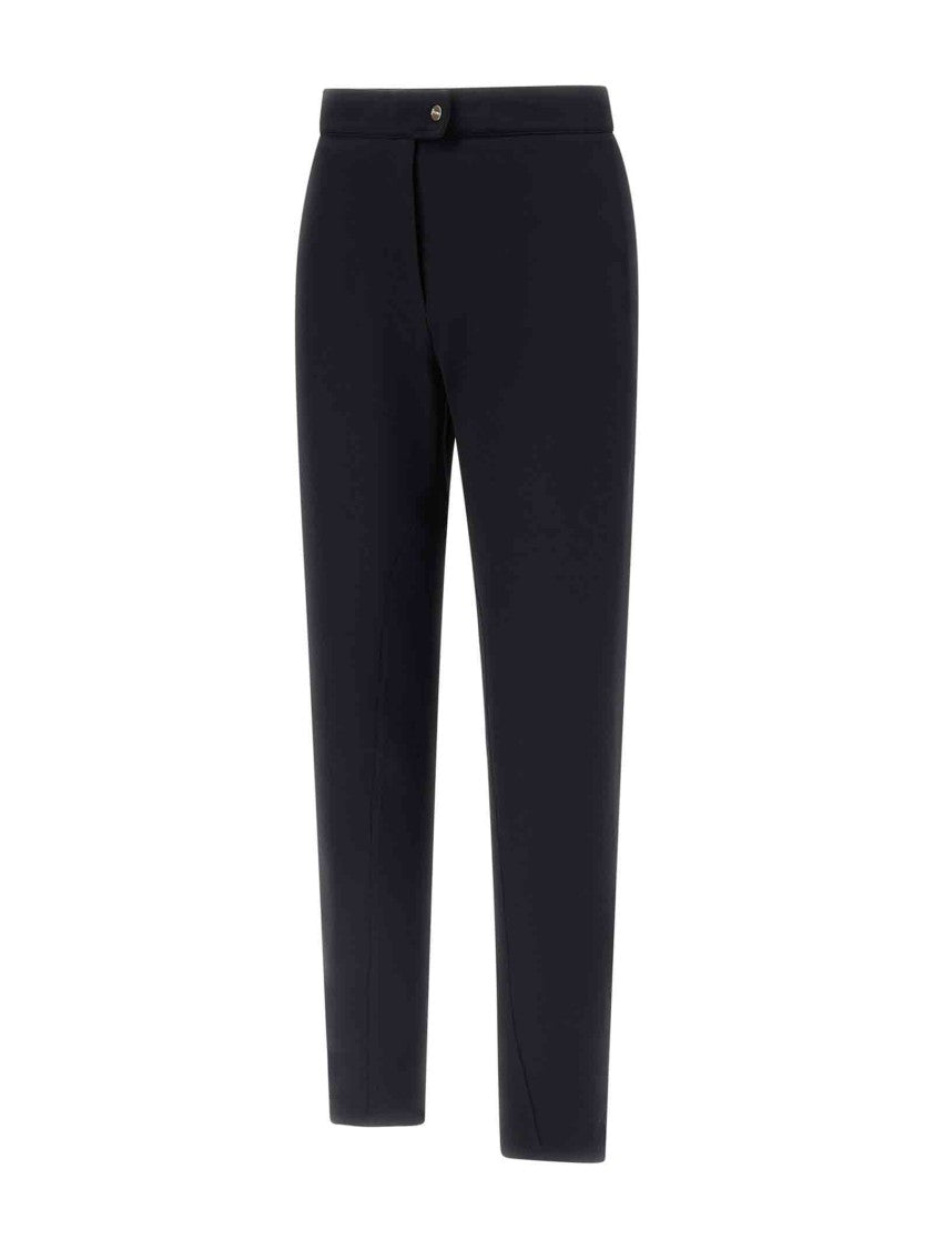 Herno Tailored Black Riding Trousers With Logo Plaque