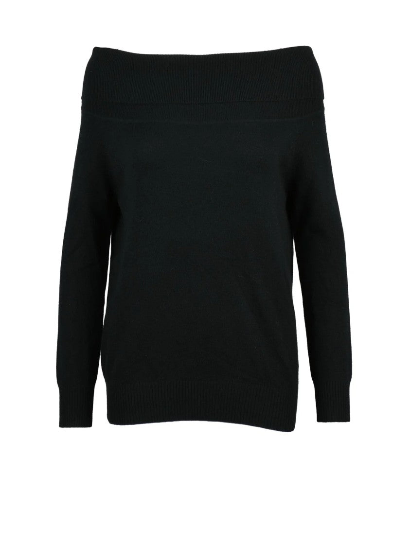 Marella Cashmere Sweater With Off-The-Shoulder Neckline And Ribbed Detailing