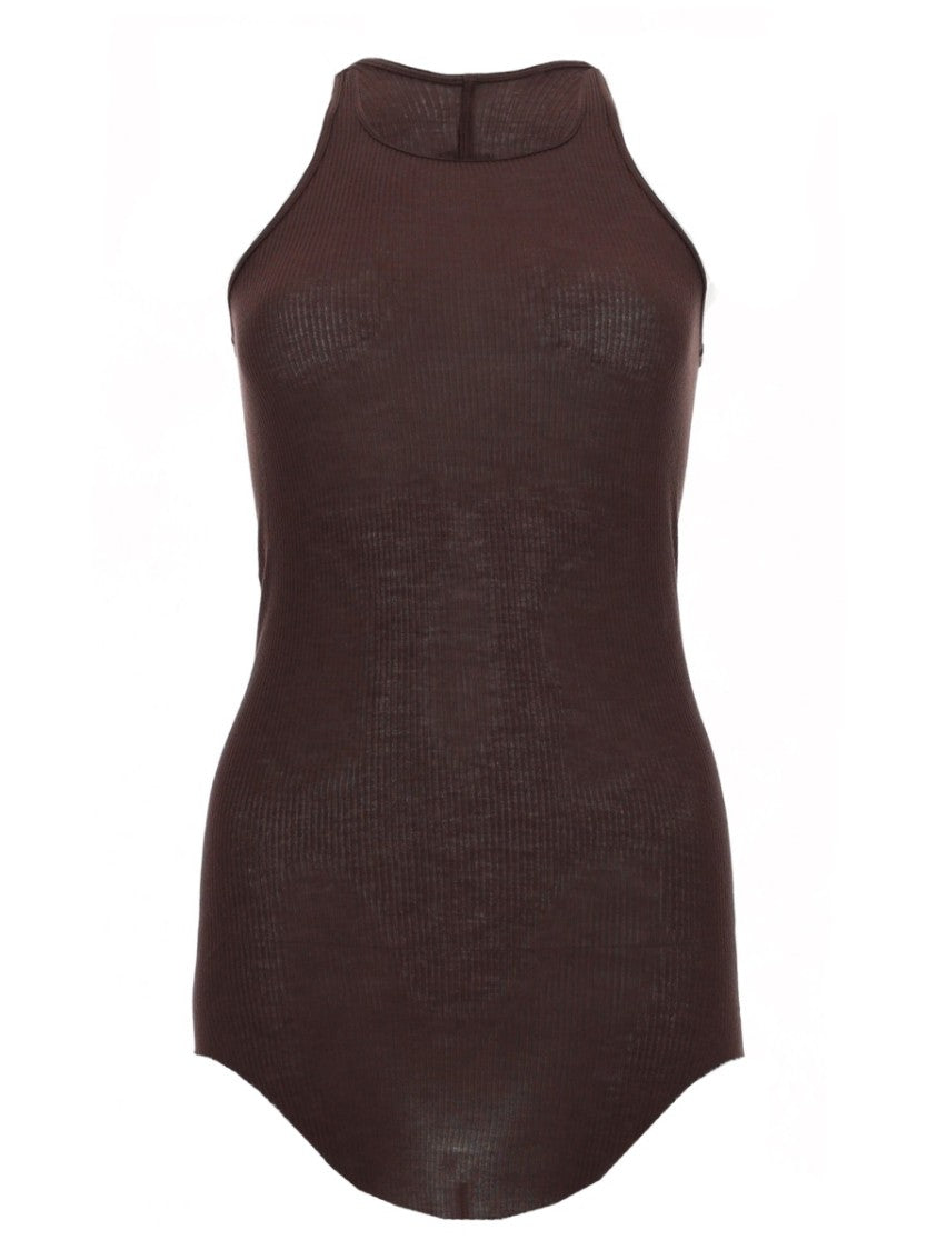 Rick Owens Sleeveless Fitted High Neckline Tank Top