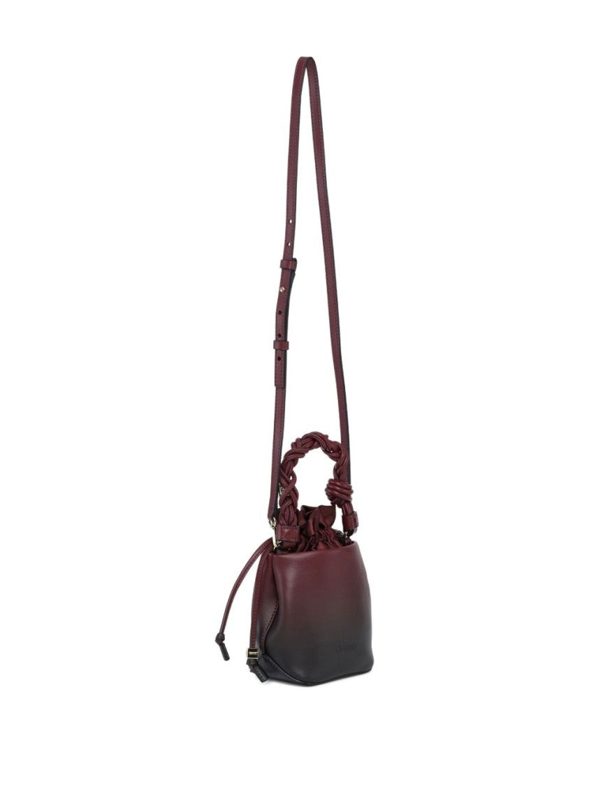 Ganni Gradient Burgundy Handbag With Braided Handle