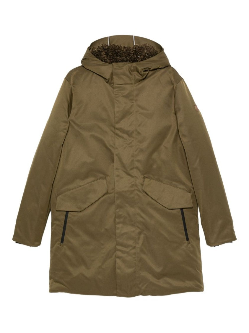 Save The Duck Lightweight Green Parka With Concealed Placket