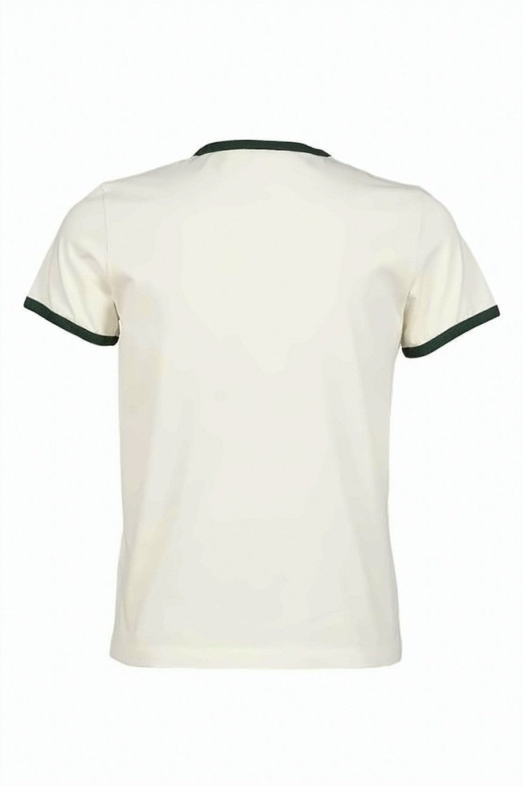 Moncler Cropped White T-Shirt With Bold Lettering