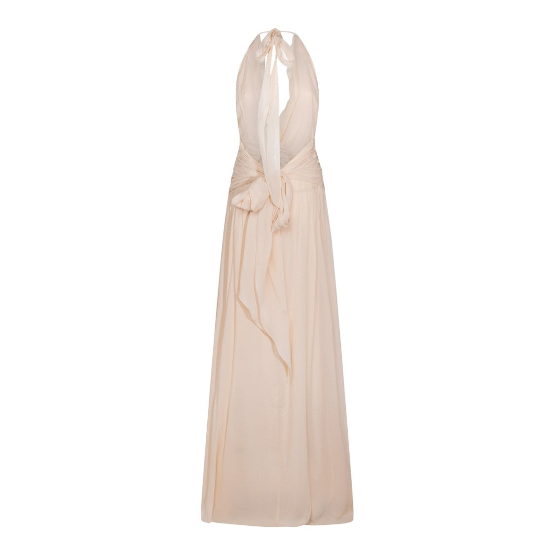 Blumarine Maxi Amber Viscose Dress With Draping
