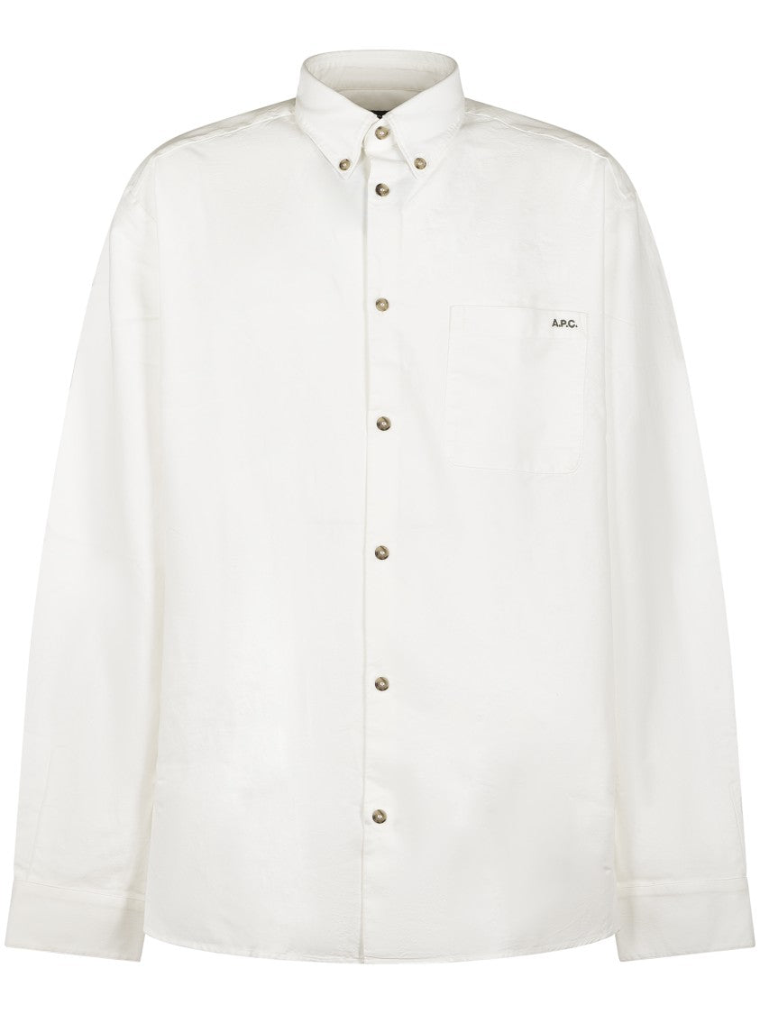 A.P.C. Classic Button-Down Shirt With Subtle Logo Detail