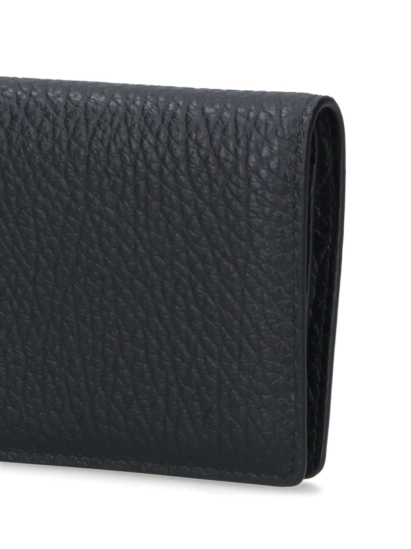 Maison Margiela Black Grain Leather Four Stitches Holder