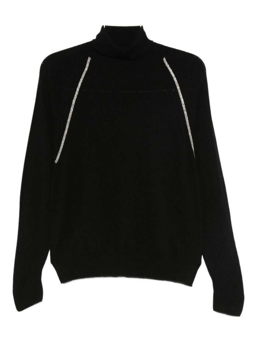 Dexterior Cashmere-Blend High Neck Sweater With Metallic Accents