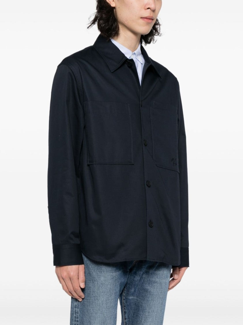 Maison Kitsuné Navy Blue Cotton Shirt