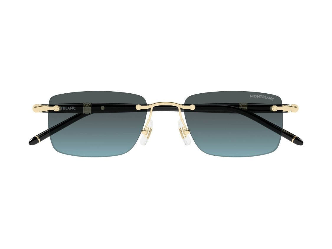 Montblanc Gold Blue Mb0344s Gradient Rimless Sunglasses