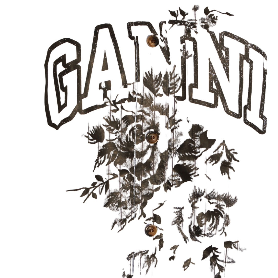 Ganni Long-Sleeved White Shirt