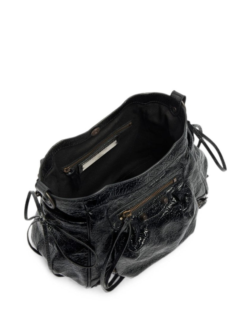 Balenciaga Black Le City Small Lambskin Bucket Bag