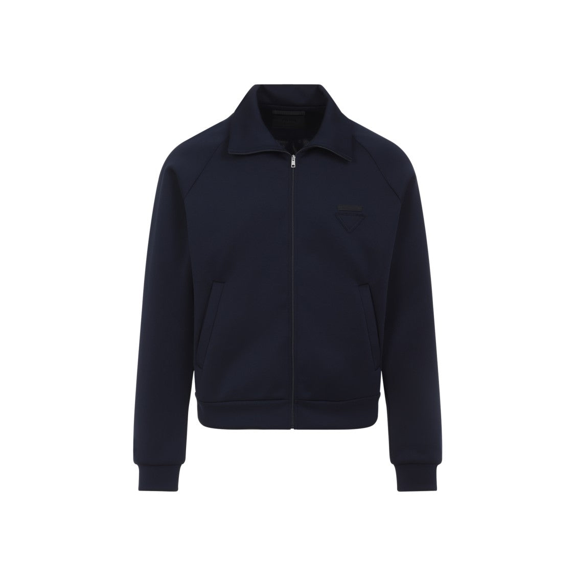 Prada Zip-Up Black Sweatshirt With Design