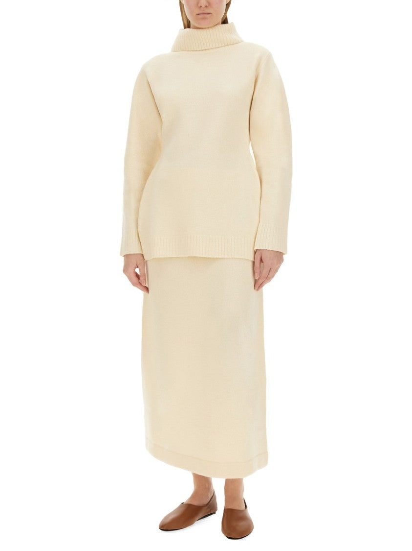 Jil Sander Ribbed Turtleneck Shirt With Oversized Silhouette