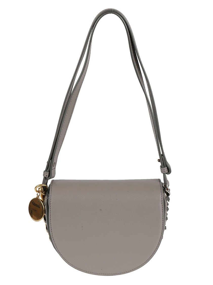 Stella Mccartney Half-Moon Structured Bag With Gold Chain Accents